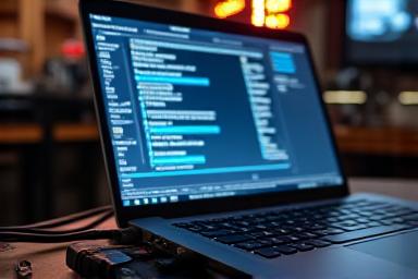 Laptop connected to car for ECU tuning